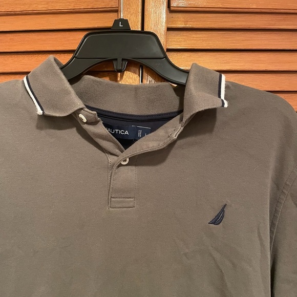 Nautica Men’s Green Collared Business Casual Workwear Golf Polo Sz L - Picture 2 of 7